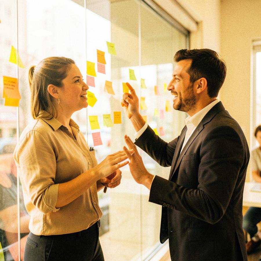 A sales team sharing an interactive product demo